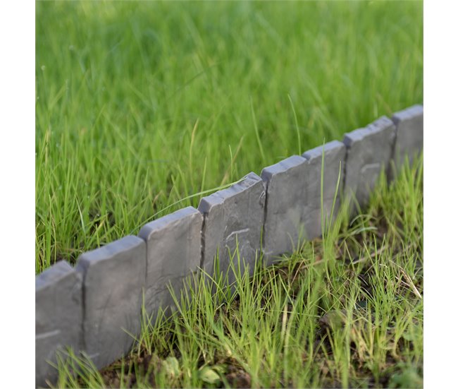[casa.pro] Empalizada para jardines - set de 10 unidades Gris