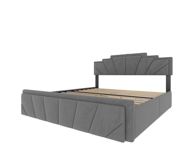 Camas de matrimonio 149x200 Gris Oscuro