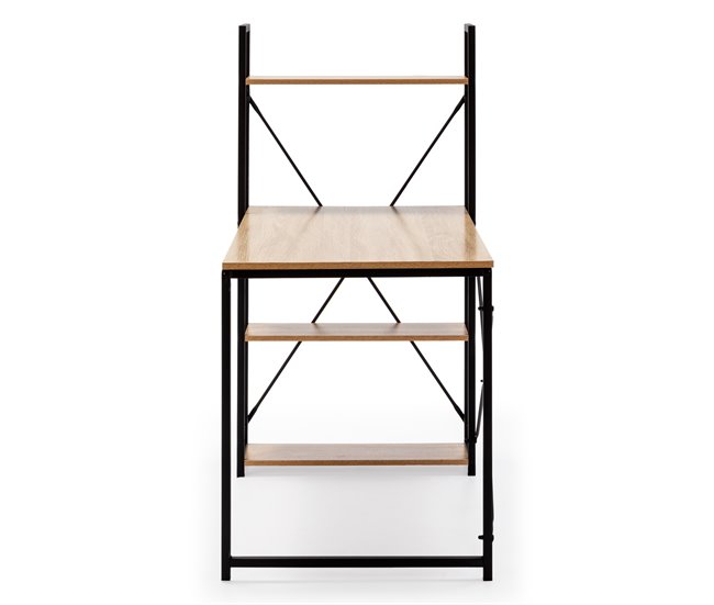 Mesa de escritorio Lidia 3 estantes negro Negro
