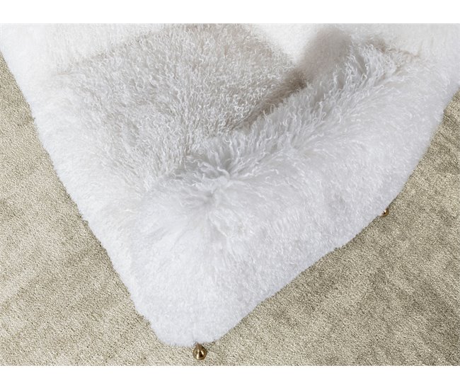 ANGEL CERDA Sillón tela pelo largo blanco Dorado