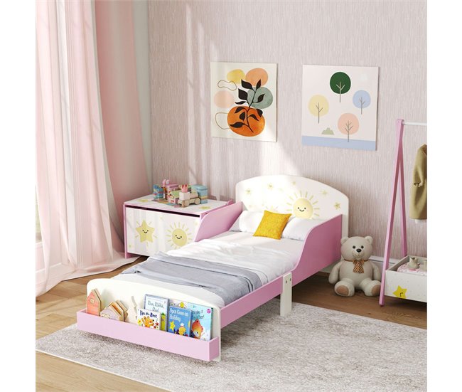 Cama Infantil MDF, Contrachapado AIYAPLAY 150x77 Rosa