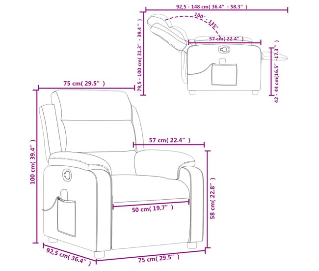 Sillón Reclinable De Masaje Crema