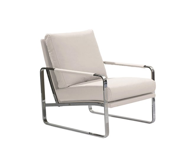 ANGEL CERDA Sillón tapizado polipiel Blanco