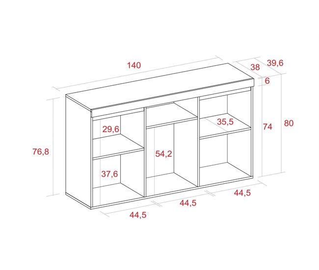 Conjunto Muebles de Salón, Mesa, Aparador, Mueble TV Roble