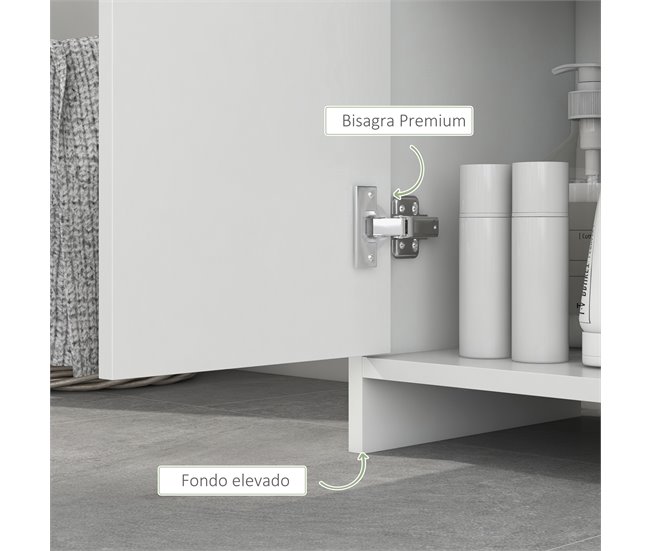 Armario de Baño MDF HOMCOM, hogar - baño Blanco