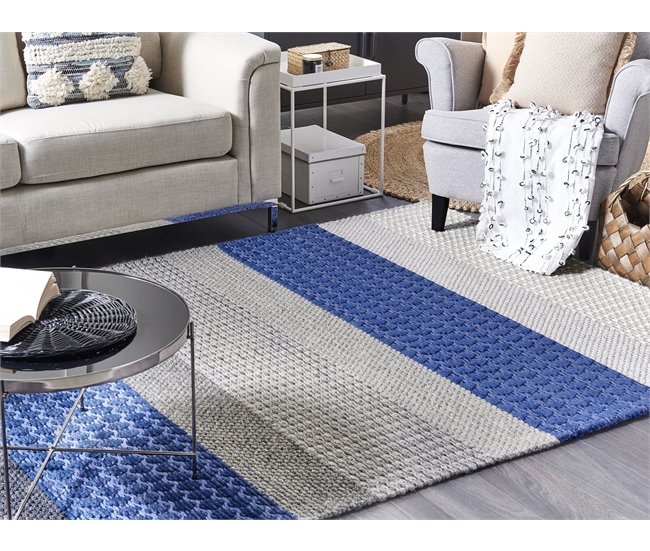 Beliani Alfombra de pelo corto AKKAYA 140x200 Gris Oscuro