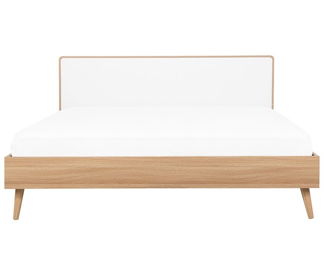 Beliani Cama LED MDF SERRIS 188x215 Marron