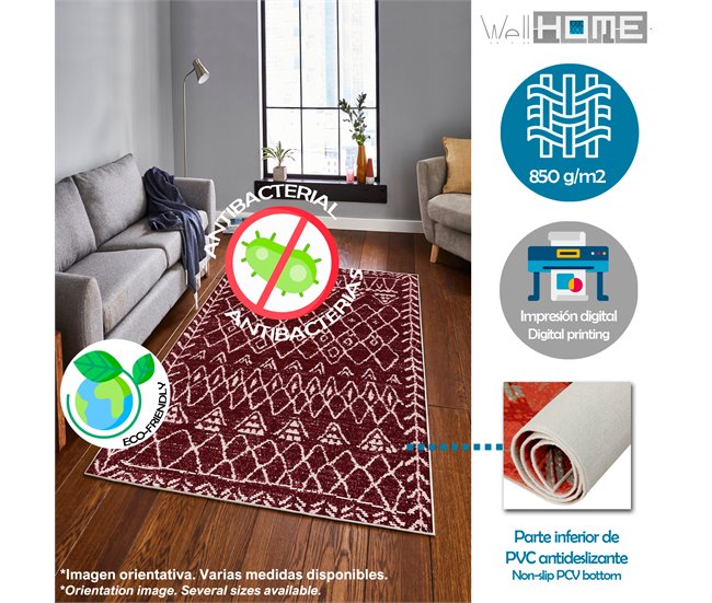 Alfombra De 80 X 120Cm 120x80 Blanco