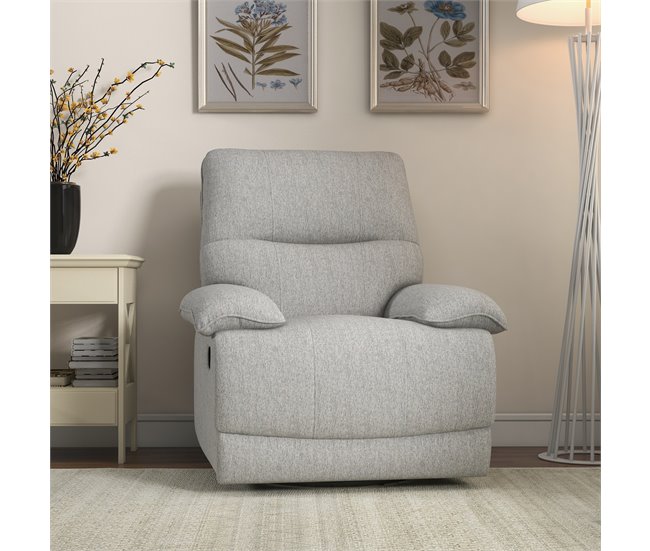 Sillón Reclinable Poliéster, Espuma, Tablero Multicapa HOMCOM Gris