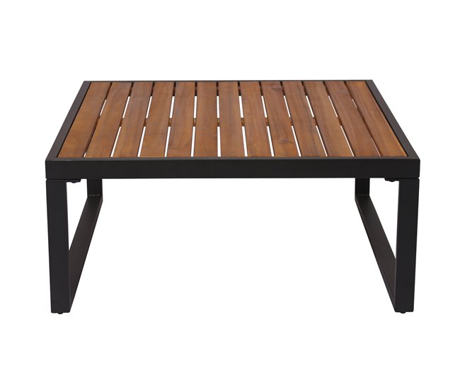 Set de jardín BRISA con 2 sofás y 1 mesa color gris y roble Gris/ Madera