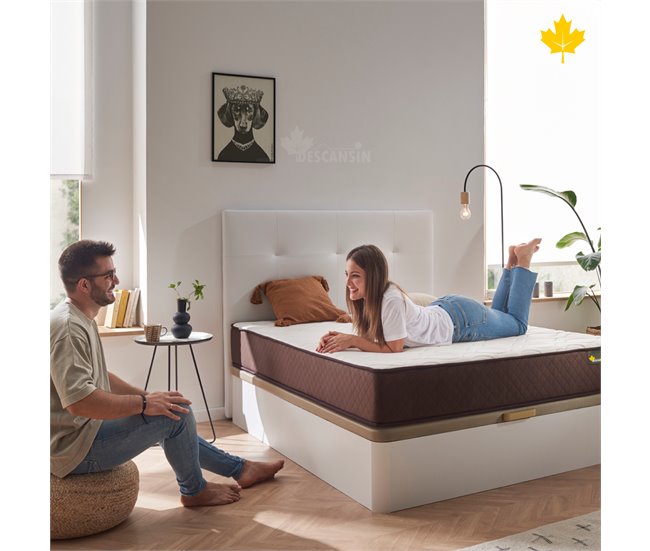Canape Abatible Descansin | Patas en Madera de Haya Maciza 135x190 Beige