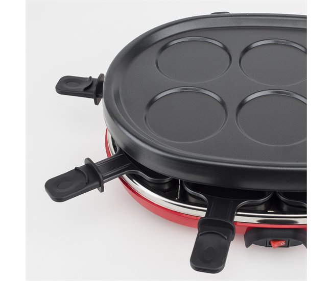Raclette grill 8 Personas 4 En 1 Rp412 H.koenig Negro/ Rojo