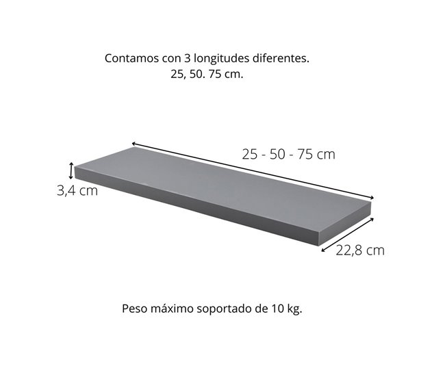 Acomoda Textil – Estantería para Pared 50 Gris