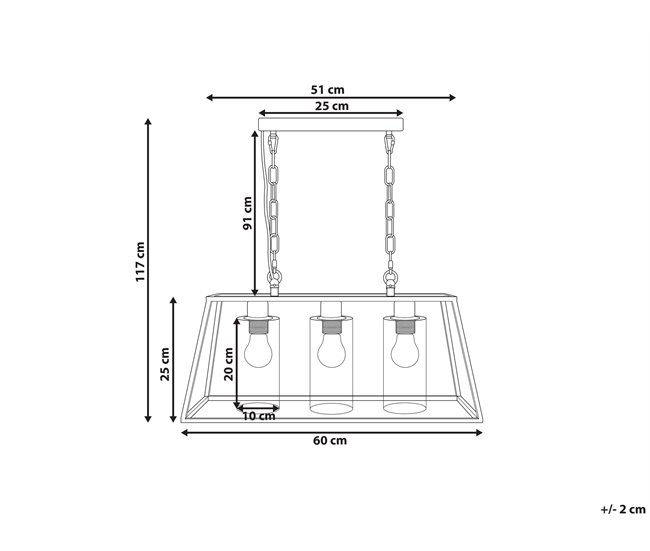 Beliani Lámpara colgante MUGER Negro