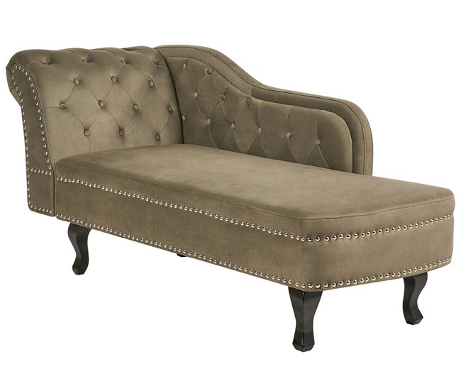 Beliani Chaise longue izquierdo Terciopelo NIMES Verde