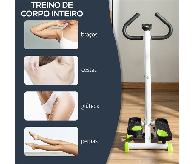 Máquina de Step Acero, ABS HOMCOM, deportes y ocio - fitness Blanco