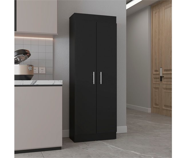 Alacena Nepal en melamina con 2 puertas y 4 estantes Negro
