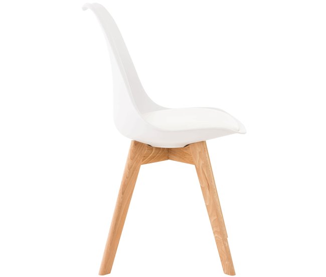 Silla Linares En Estilo Nórdico Natural/ Blanco