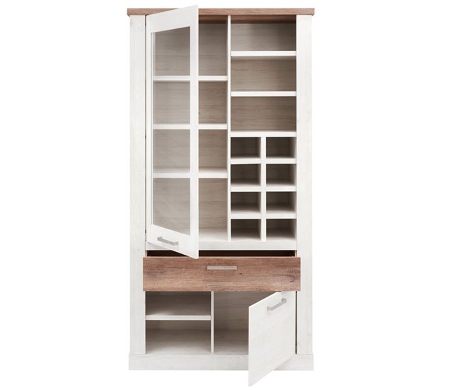 Vitrina doble 2 puertas VERONA Blanco/ Madera