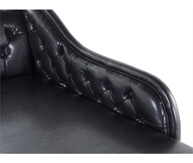 Beliani Chaise longue izquierdo Piel sintética NIMES Negro
