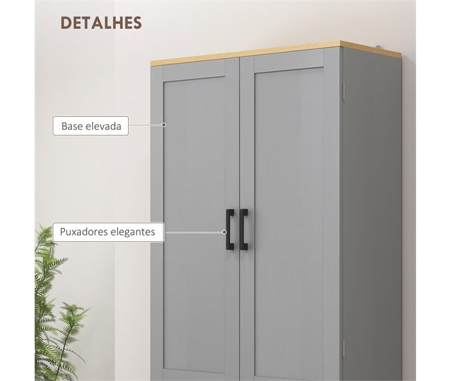 Alacena de Cocina Melamina de Madera HOMCOM, hogar - cocina Gris