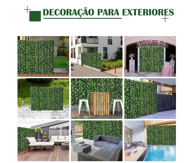 Artificial en Rollo PE Outsunny, terraza y jardín - jardinería Verde