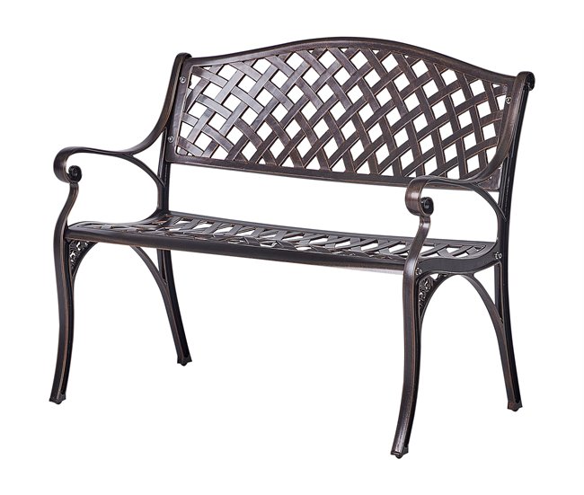 Beliani Banco Aluminio STAGGIA Marron