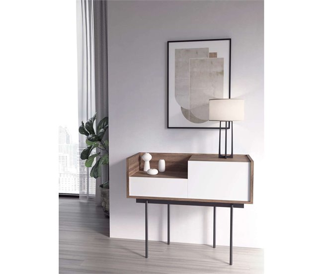 Recibidor modelo 671 en madera y patas metálicas 98 Blanco