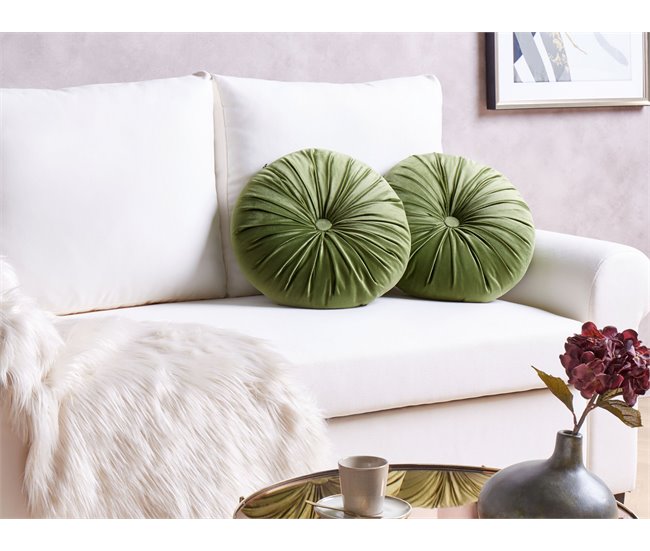Beliani Cojín decorativo BODAI Verde