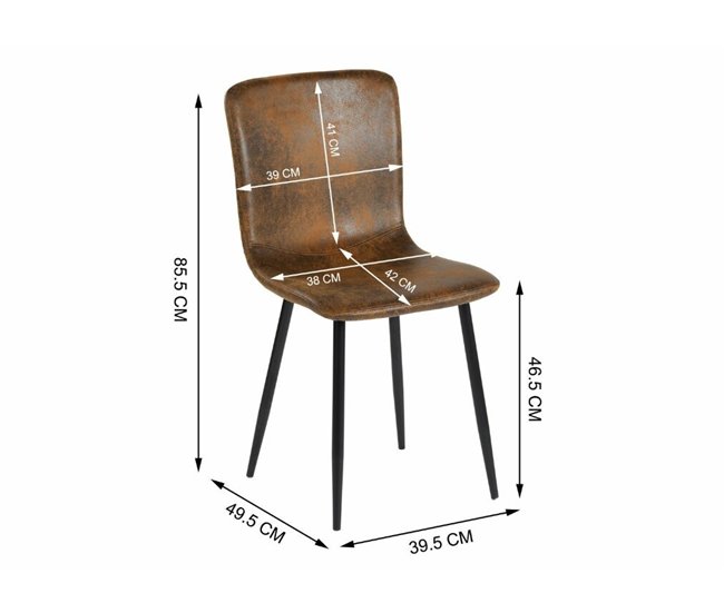 4 sillas de estilo escandinavo retro Marron
