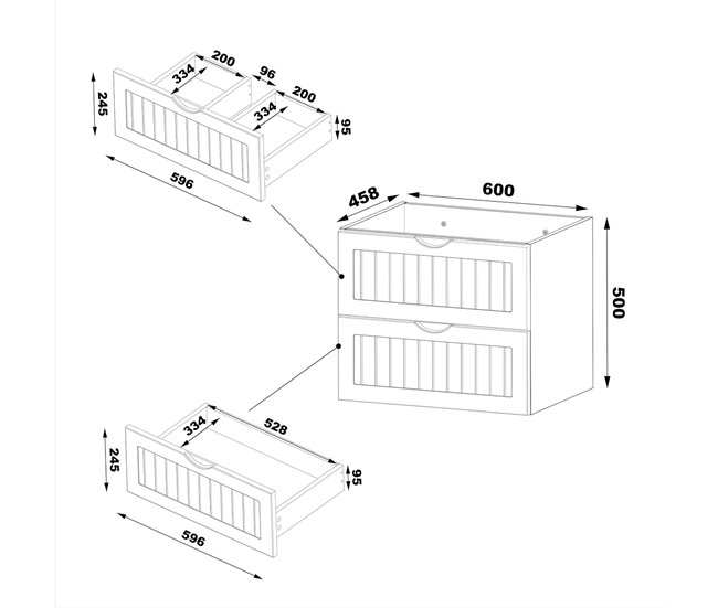Mueble bajo lavabo encimera Soline 120 Blanco