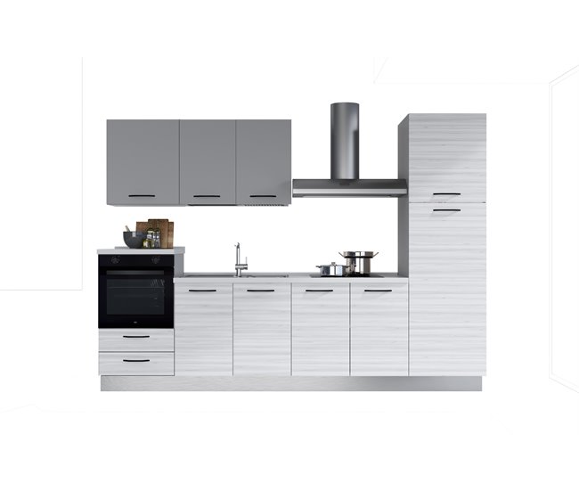 Cocina GILDA 2.0 izquierda Gris Claro/ Madera Gris