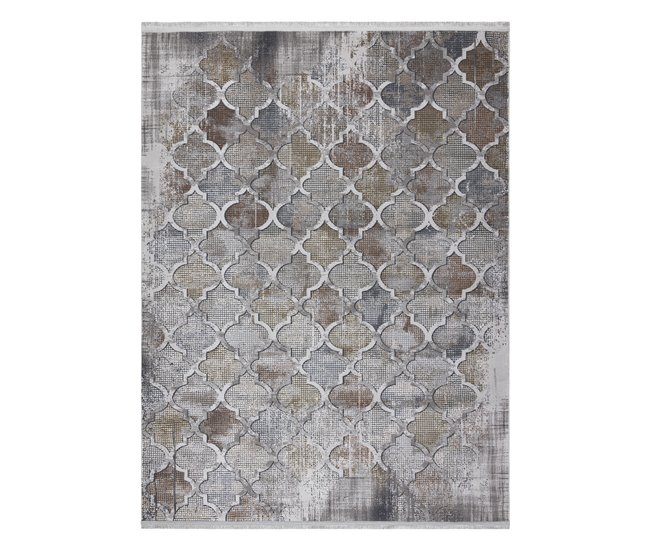 Alfombra LUCE 75 moderna Trébol marroquí­ vintage Structural 77x150 Gris
