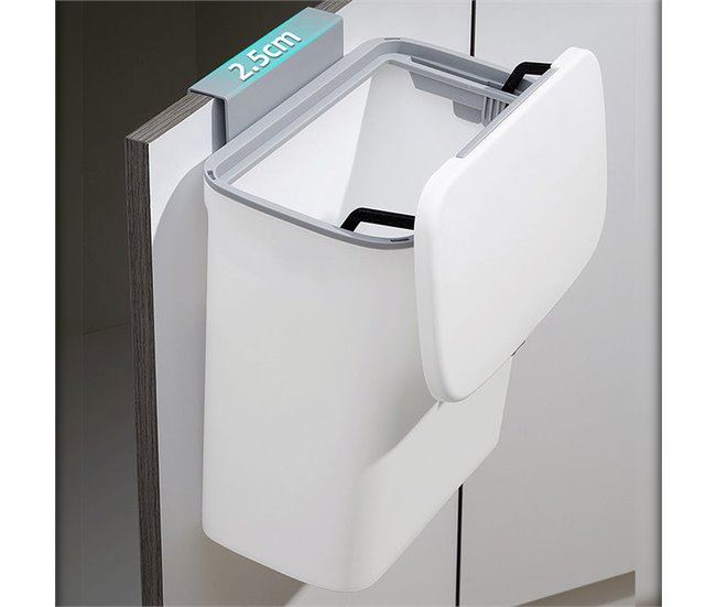 Multifuncional papelera de cocina montada de la pared Blanco