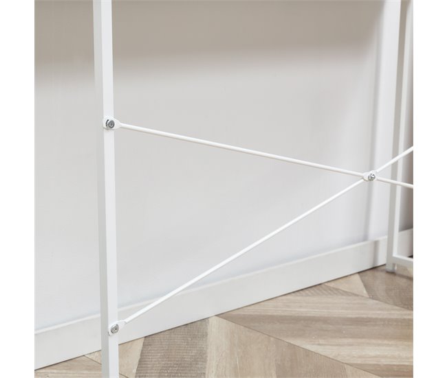 Mesa de Consola Metal, Melamina de Madera HOMCOM 100 Blanco