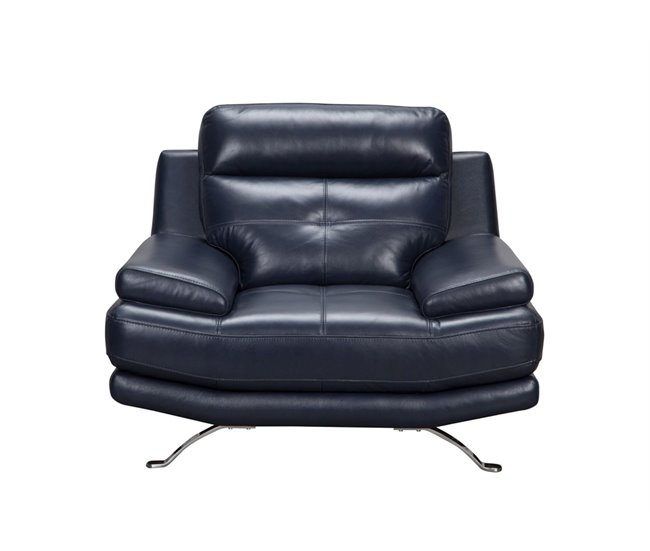 Sillón de piel HAWAI Azul Marino