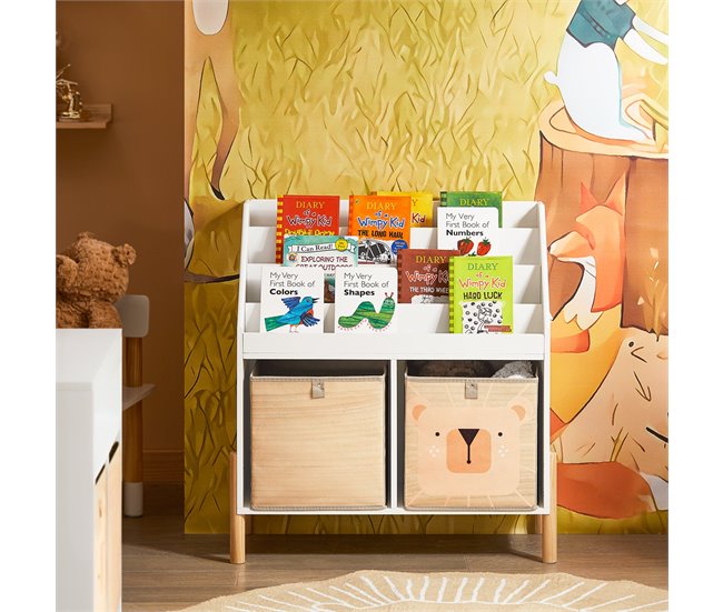 SoBuy KMB115-W Organizador para juguetes y libros Blanco