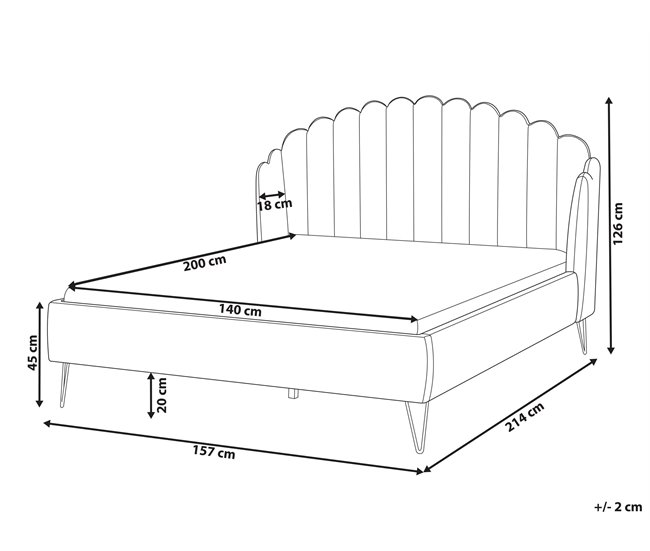 Beliani Cama con somier Poliéster AMBILLOU 157x214 Beige