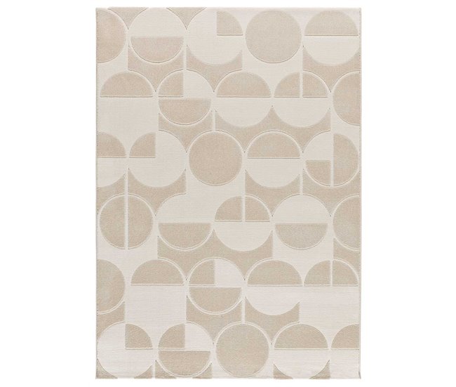 Alfombra geométrica con relieve FLORA - ATTICGO 133x190 Beige