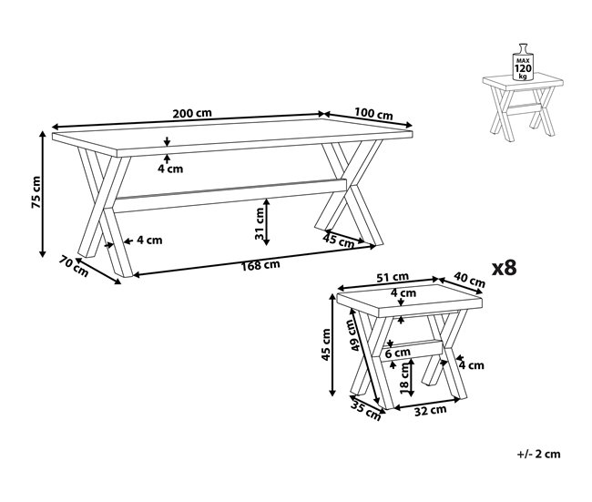 Beliani Conjunto de comedor OLBIA Blanco