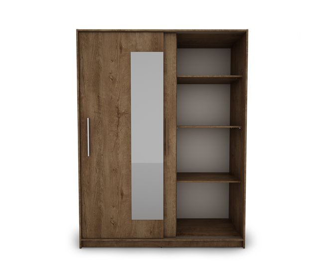 Armario ELEGANZA puertas correderas con espejo 150x195cm Nogal