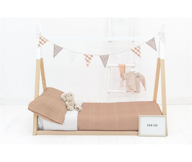 Funda nórdica Infantil Vichy Marron