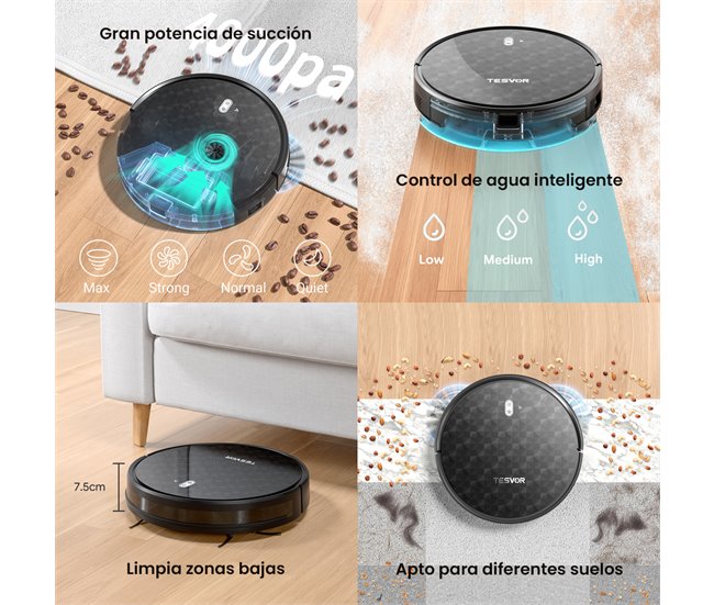 Robot aspirador Negro