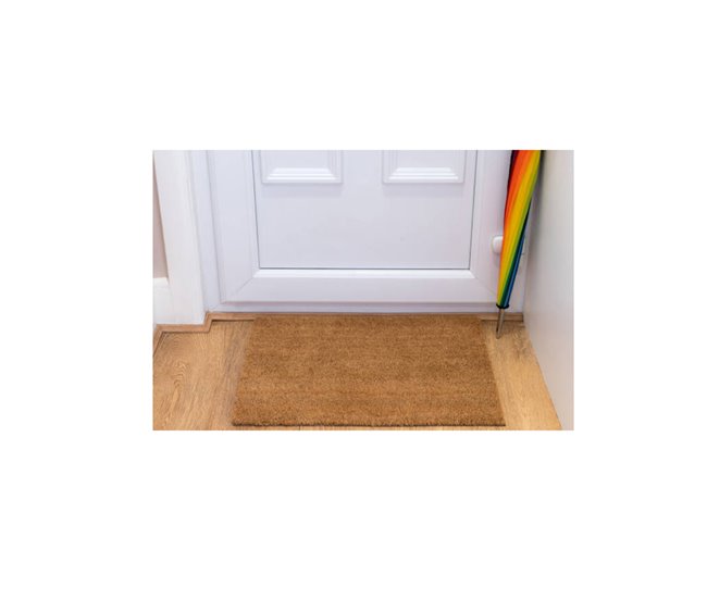 Acomoda Textil – Felpudo de Coco Natural Ecológico, Resistente y Antideslizante, Ideal para Interior y Exterior de Hogar, Oficina, Puertas y Jardín. 45x80 Marron