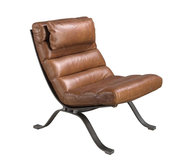 ANGEL CERDA Sillón piel marrón oscuro Aluminio