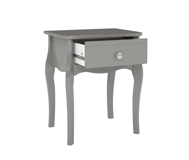 Mesita de noche BAROQUE 1 cajón 35x55cm Gris