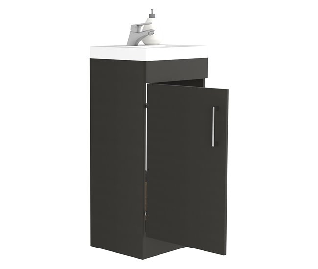 Mueble de Baño con Lavabo Madrid, con armario de almacenamiento. Negro