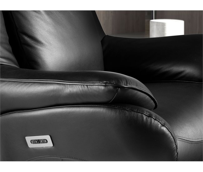 ANGEL CERDÁ Sillón relax giratorio piel Negro