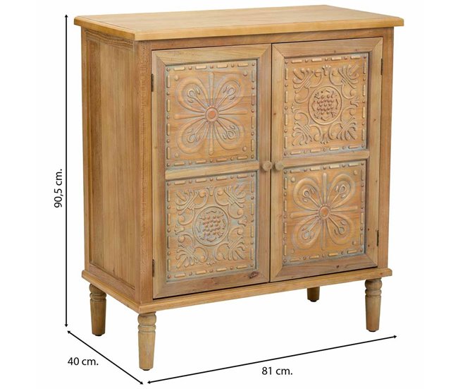 Aparador de madera de 2 puertas Marron