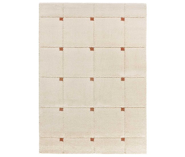 Alfombra shaggy geométrica con relieve BRENDA - ATTICGO 133x190 Cobre